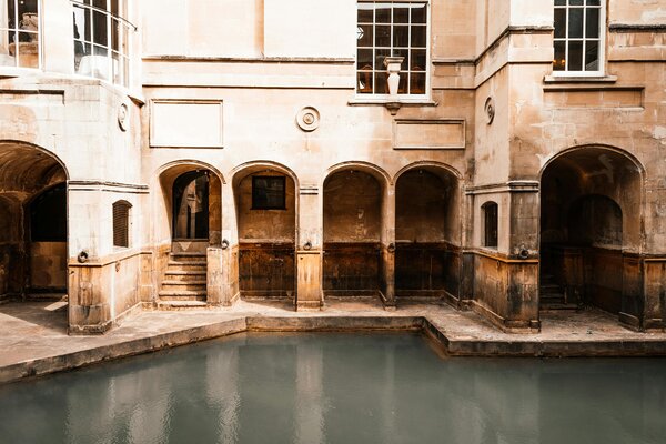 Scene at Bath, water in foreground