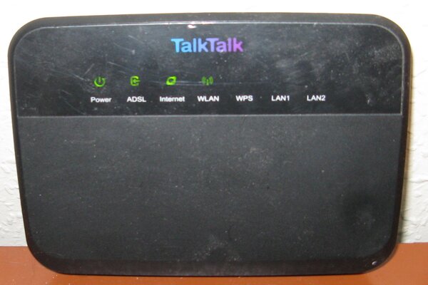 Router with green lights on