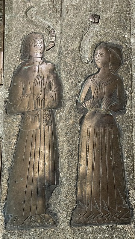 Husband and wife memorial brass