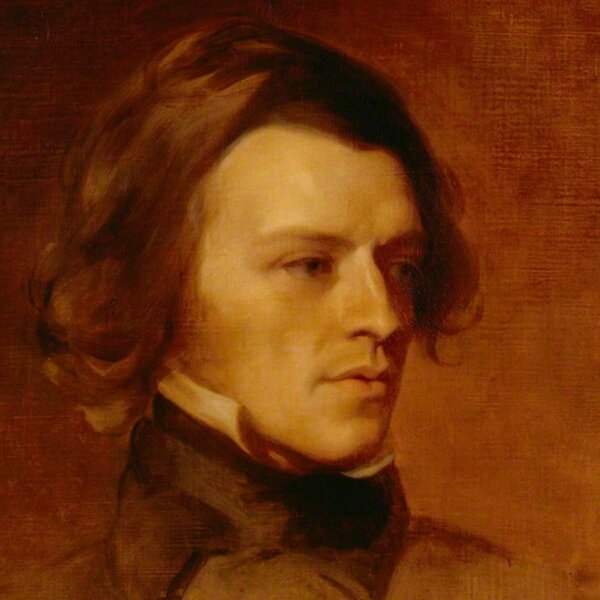 Painting of Alfred Lord Tennyson looking right 1840