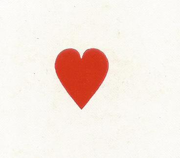 Heart from old playing card