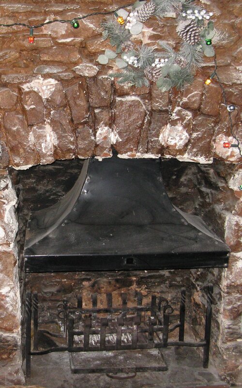 Fireplace and Christmas decorations