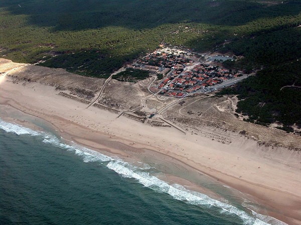 Aerial view of Carcans Plage S.W. France