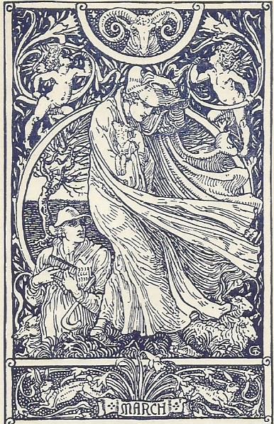 Woman holding lamb in March wind