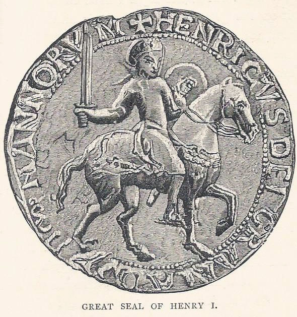 Hnry I on horse in armour on his Great Deal